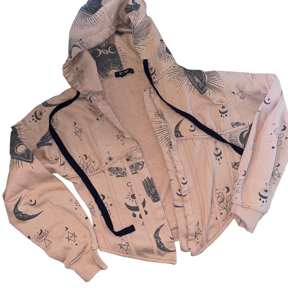 Missguided Witchy Corset Crop Hoodie